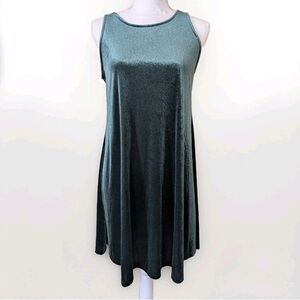 Old Navy Green Velvet Dress Womens Small Sleeveless Holiday Stretch Pull On